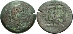 Ancient Coins - Roman Egypt. Antoninus Pius. A.D. 138-161. Æ drachm. Alexandria. Fine/VF, brown and green patina.