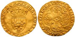 Ancient Coins - Charles VI (1380-1422) Gold Ecu (3.92 g). About as Struck.