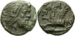 Ancient Coins - Thrace, Pantikapaion. Ca. 320-310 B.C. Æ 22 mm. Good VF.