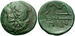 Ancient Coins - Thrace, Pantikapaion. Ca. 275-245 B.C. Æ 21 mm. Fine/VF.
