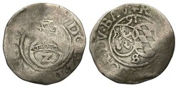 World Coins - Germany, Pfalz Simmern. Richard. 1591. 1/2 Batzen. Near VF, wavy flan.