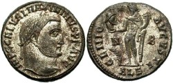 Ancient Coins - Maximinus II. A.D. 309-313. Æ reduced follis. Alexandria; A.D. 312-313. VF, silvered.
