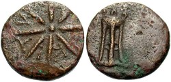 Ancient Coins - Thrace, Pantikapaion, Ca. 4th-3rd Century B.C. AE Dichalkon. VF.