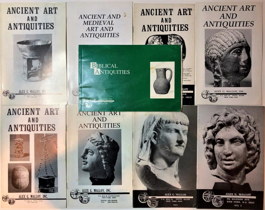 Ancient Art and Antiquities. Alex J. Malloy Set of 9 catalogs.
