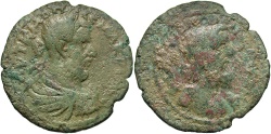 Ancient Coins - Cilicia, Flaviopolis. Macrinus. A.D. 217-218. Æ. Near VF, green patina.