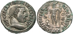 Ancient Coins - Licinius I. A.D. 308-324. Æ follis. Alexandria, A.D. 315/6. EF, silvered.
