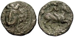 Ancient Coins - Thessaly, Larissa. Ca. 400-344 B.C. AR trihemiobol. Toned Fine.