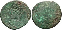 World Coins - Timurid. Anonymous. Ca. 890-920/1480-1510. Æ fals. Crude VF, green patina. Better date.