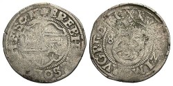 World Coins - Germany, Solms-Lich. Ernst, Eberhard adn Herman Adolf. 1588. 1/2 Batzen. Fine.