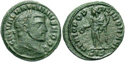 Ancient Coins - Maximinus II. As Caesar, A.D. 305-308. Æ 1/4 follis. Siscia. Near VF.