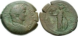Ancient Coins - Roman Egypt. Hadrian. A.D. 117-138. Æ drachm. Near VF.