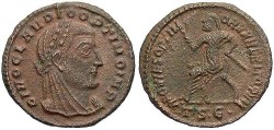 Ancient Coins - Divus Claudius II Gothicus. Died A.D. 270. Æ 16 mm. Thessalonica, under Constantine I, A.D. 317-318. VF, brown surfaces.