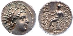 Ancient Coins - Seleukid Kingdom. Antiochos VI Dionysos (144-142 BC). AR Drachm. Antioch on the Orontes, dated SE 169 (144/3 BC).