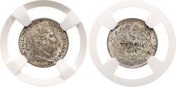 World Coins - Louis Philippe I (1640-1701). Silver ¼ Franc, 1840-A. NGC graded MS 64.