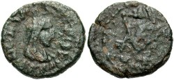 Ancient Coins - Bosporan Kingdom. Rhescouporis IV. A.D. 242-277. Æ 19 mm. Near VF, dark green patina. Rare.