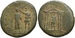 Ancient Coins - Mysia, Pergamum. Augustus. 27 B.C.-A.D. 14. Æ 19 mm. M. Plautius Silvanus, A.D. 4-6. Near VF, olive-brown patina with light earthen encrustation.