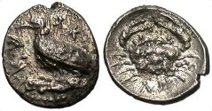Ancient Coins - Sicily, Akragas. Ca. 460 B.C. AR litra. EF.