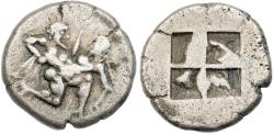 Ancient Coins - Islands off Thrace, Thasos. Silver Drachm (3.55 g), ca. 500-480 BC