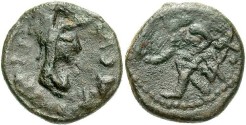 Ancient Coins - Bosporan Kingdom. Rhescouporis IV. A.D. 242-277. Æ 19 mm. Near VF, dark brown patina. Rare.