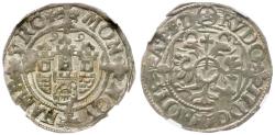 World Coins - Germany. Hamburg. City view. Silver Doppelschilling (15)99. NGC holder graded AU 55.