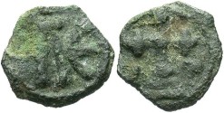 Ancient Coins - Leo VI. 886-912. Æ 17 mm. Cherson. VF, green patina.