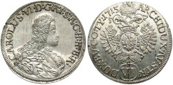 World Coins - Austria. Charles VI. 1715. 6 Kreuzer. Tyrol. Gem Unc. with excellent mint luster.