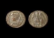 Ancient Coins - Constantinopolis City Commemorative, Constantine I the Great, Silvered Ae Follis, 333-335 AD
