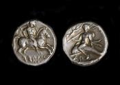 Ancient Coins - Tarentum, Calabria Ar Nomos, c.272-235 BC