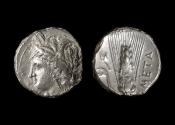 Ancient Coins - Metapontion, Lucania Ar Nomos, c.330-290 BC