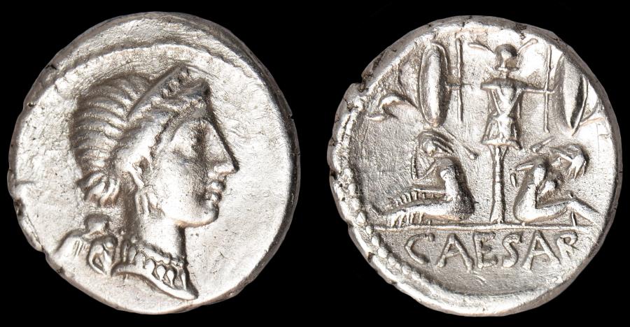 Julius Caesar Ar. Denarius (46-45 BC) | Roman Republican Coins