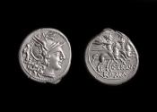 Ancient Coins - C. Terentius Lucanus Ar Denarius, 147 BC