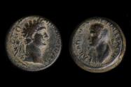 Ancient Coins - Domitian and Domitia Ae 22, Anazarbus, Cilicia