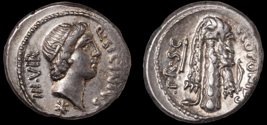 Q. Sicinius and C. Coponius Ar. denarius (49 BC) | Roman Republican Coins