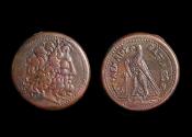 Ancient Coins - Ptolemy III Euergetes Ae Triobol, 246-222 BC