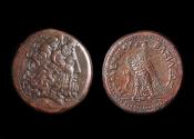 Ancient Coins - Ptolemy III Euergetes Ae Triobol, 246-222 BC