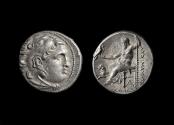 Ancient Coins - Lysimachus Ar Drachm, 305-297 BC