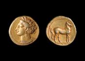 Ancient Coins - Carthage, Zeugitana El Stater, c. 310-290 BC.