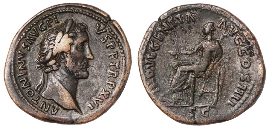 Antoninus Pius Ae. sestertius (152 - 153 AD) | Roman Imperial Coins